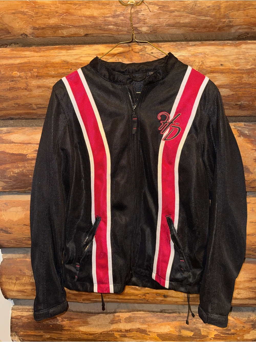 ❤️NWOT L Black and Red Women's Harley-Davidson Racer Stripe Jacket